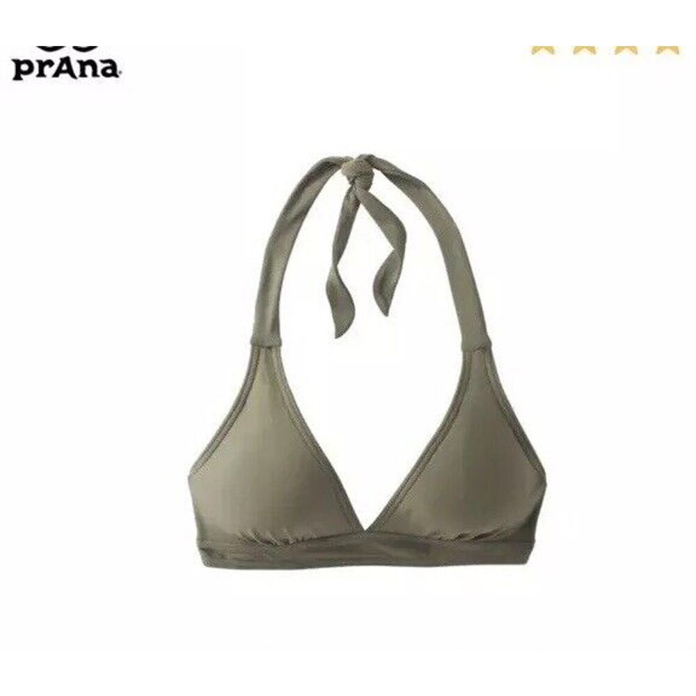 Prana Lahari Halter Swimsuit Top Cargo Green Supernova Womens Size S